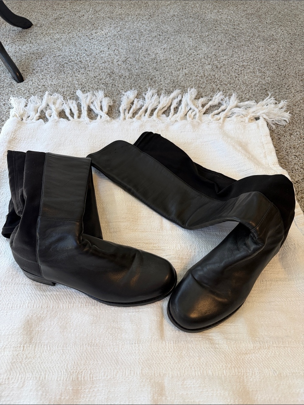 Stuart Weitzman 50/50 black Leather Over-the-Knee Boot, Size 7, GUC - Picture 5 of 9